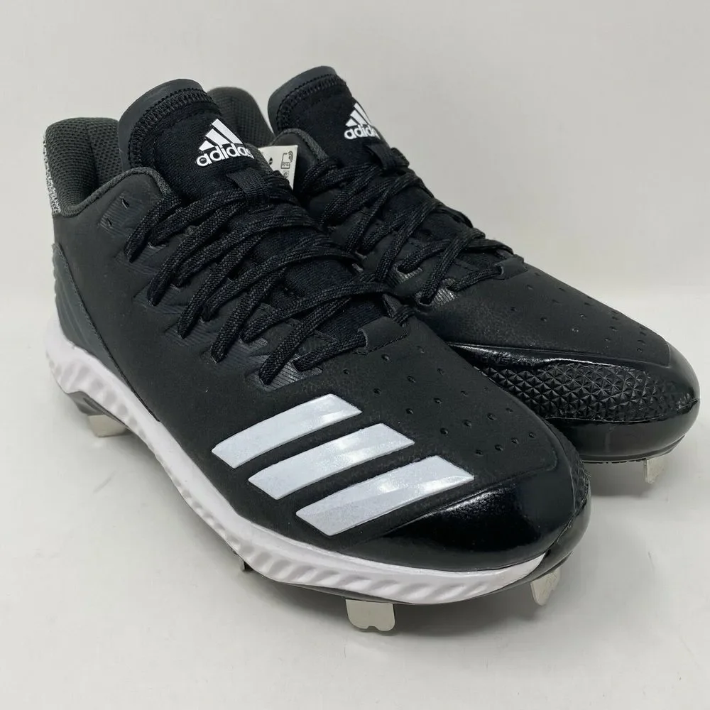 Adidas Icon Bounce Low Metal Softball Cleats Womens size 7.5 Black‎ white CG5189